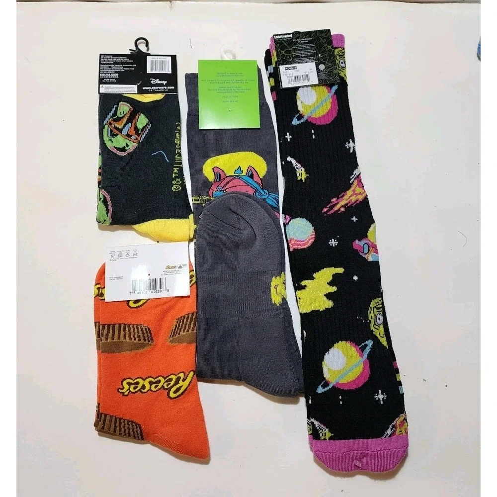 Teen/Mens Mixed Sock Bundle 5 Pairs Mid-Knee All NEW Great as Stocking Stuffers!